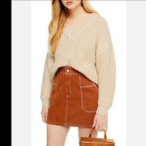 Topshop V-neck Chunky Knit Sweater